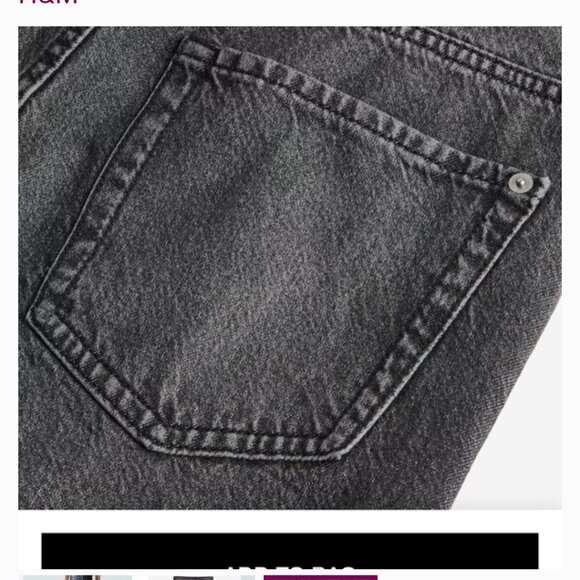 H&M Dark Gray wide leg high waist palazzo style jeans - Sz 2 - Picture 3 of 3